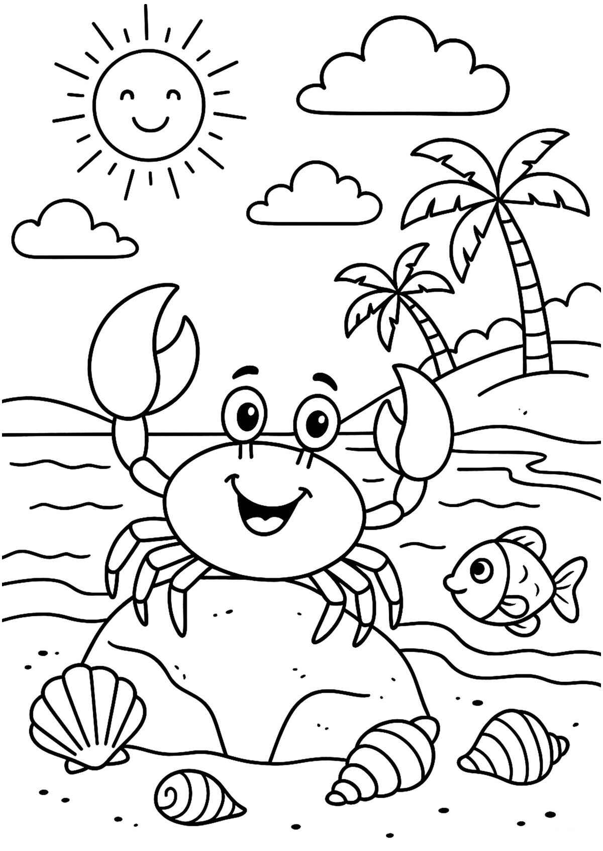 Desenho de Caranguejo Desenho Colorir Imprimir 02