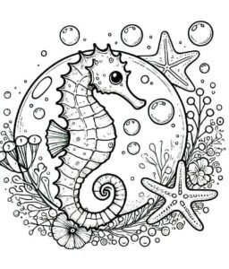 Desenho de Cavalo Marinho Desenho Colorir Imprimir 01