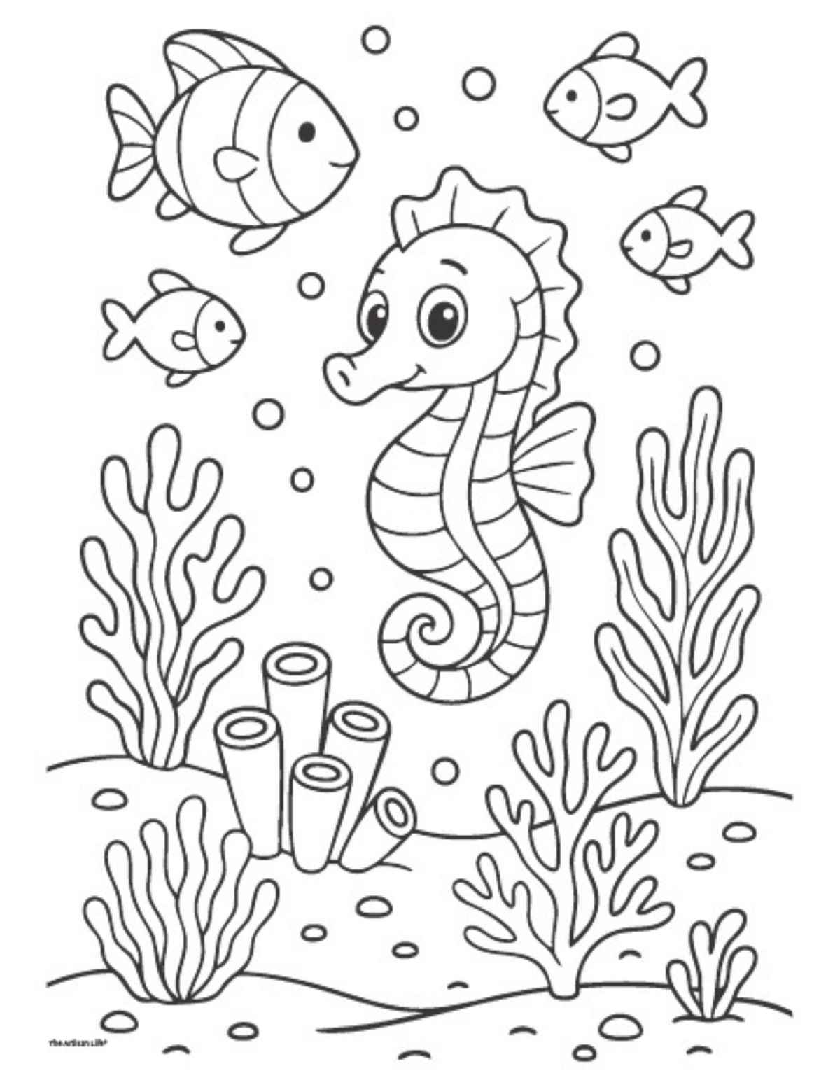 Desenho de Cavalo Marinho Desenho Colorir Imprimir 04