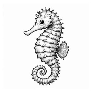 Desenho de Cavalo Marinho Desenho Colorir Imprimir 07