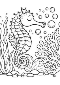 Desenho de Cavalo Marinho Desenho Colorir Imprimir 09