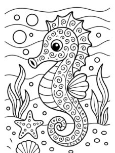Desenho de Cavalo Marinho Desenho Colorir Imprimir 10