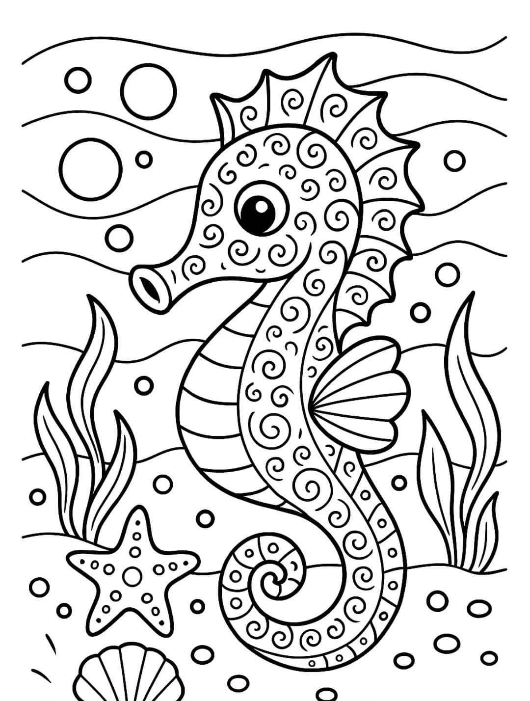 Desenho de Cavalo Marinho Desenho Colorir Imprimir 10