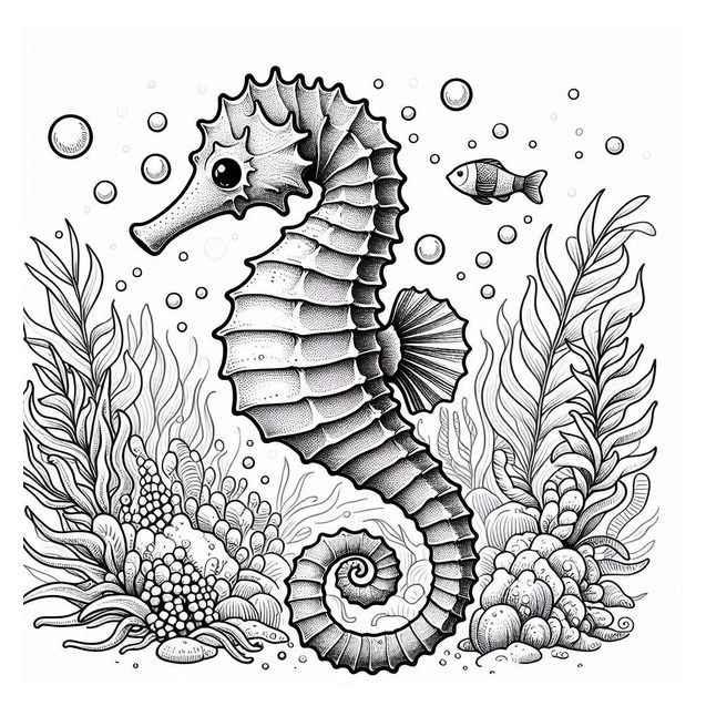 Desenho de Cavalo Marinho Desenho Colorir Imprimir 17