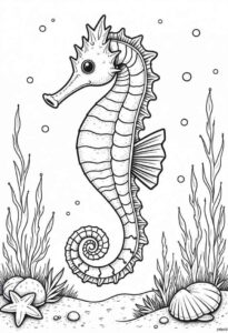 Desenho de Cavalo Marinho Desenho Colorir Imprimir 18