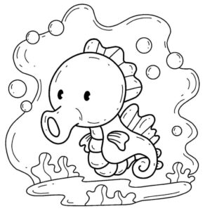 Desenho de Cavalo Marinho Desenho Colorir Imprimir 24