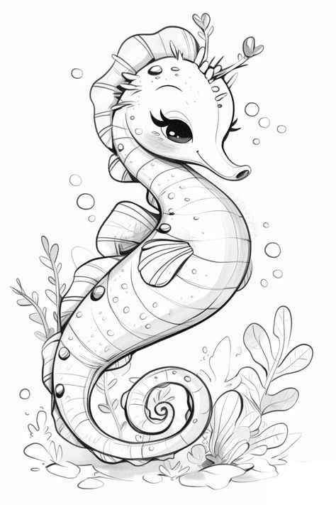 Desenho de Cavalo Marinho Desenho Colorir Imprimir 26