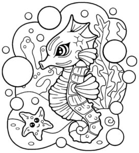 Desenho de Cavalo Marinho Desenho Colorir Imprimir 33
