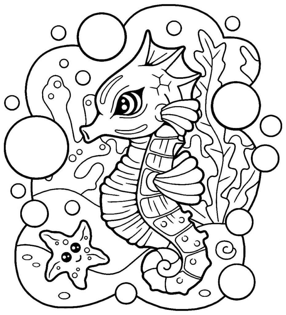 Desenho de Cavalo Marinho Desenho Colorir Imprimir 33