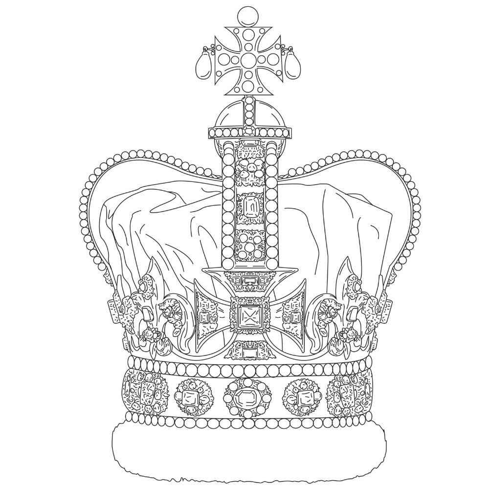 Desenho de Coroa Desenho Colorir Imprimir 09