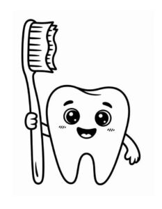 Desenho de Dente Desenho Colorir Imprimir 04