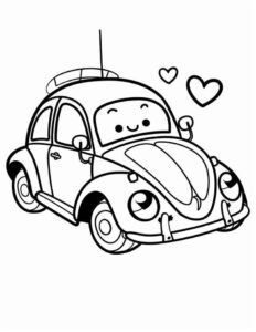 Desenho de Fusca Desenho Colorir Imprimir 01