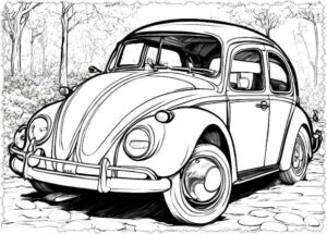 Desenho de Fusca Desenho Colorir Imprimir 02