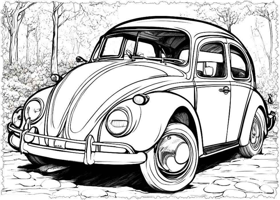 Desenho de Fusca Desenho Colorir Imprimir 02