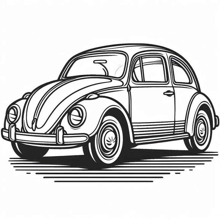 Desenho de Fusca Desenho Colorir Imprimir 03