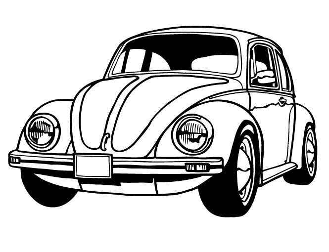 Desenho de Fusca Desenho Colorir Imprimir 06