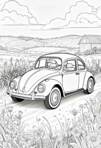 Desenho de Fusca Desenho Colorir Imprimir 09