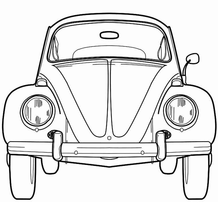 Desenho de Fusca Desenho Colorir Imprimir 10