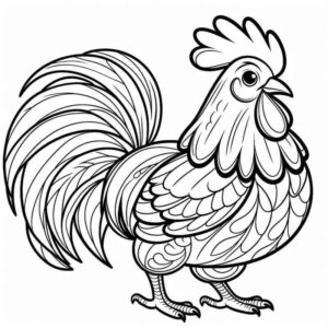 Desenho de Galo Desenho Colorir Imprimir 12