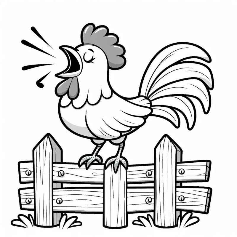 Desenho de Galo Desenho Colorir Imprimir 13