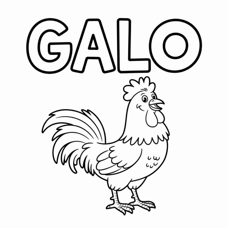 Desenho de Galo Desenho Colorir Imprimir 14