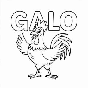 Desenho de Galo Desenho Colorir Imprimir 16