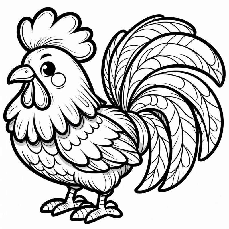 Desenho de Galo Desenho Colorir Imprimir 17