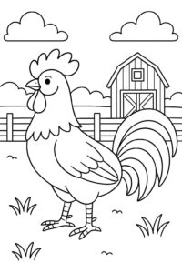 Desenho de Galo Desenho Colorir Imprimir 21