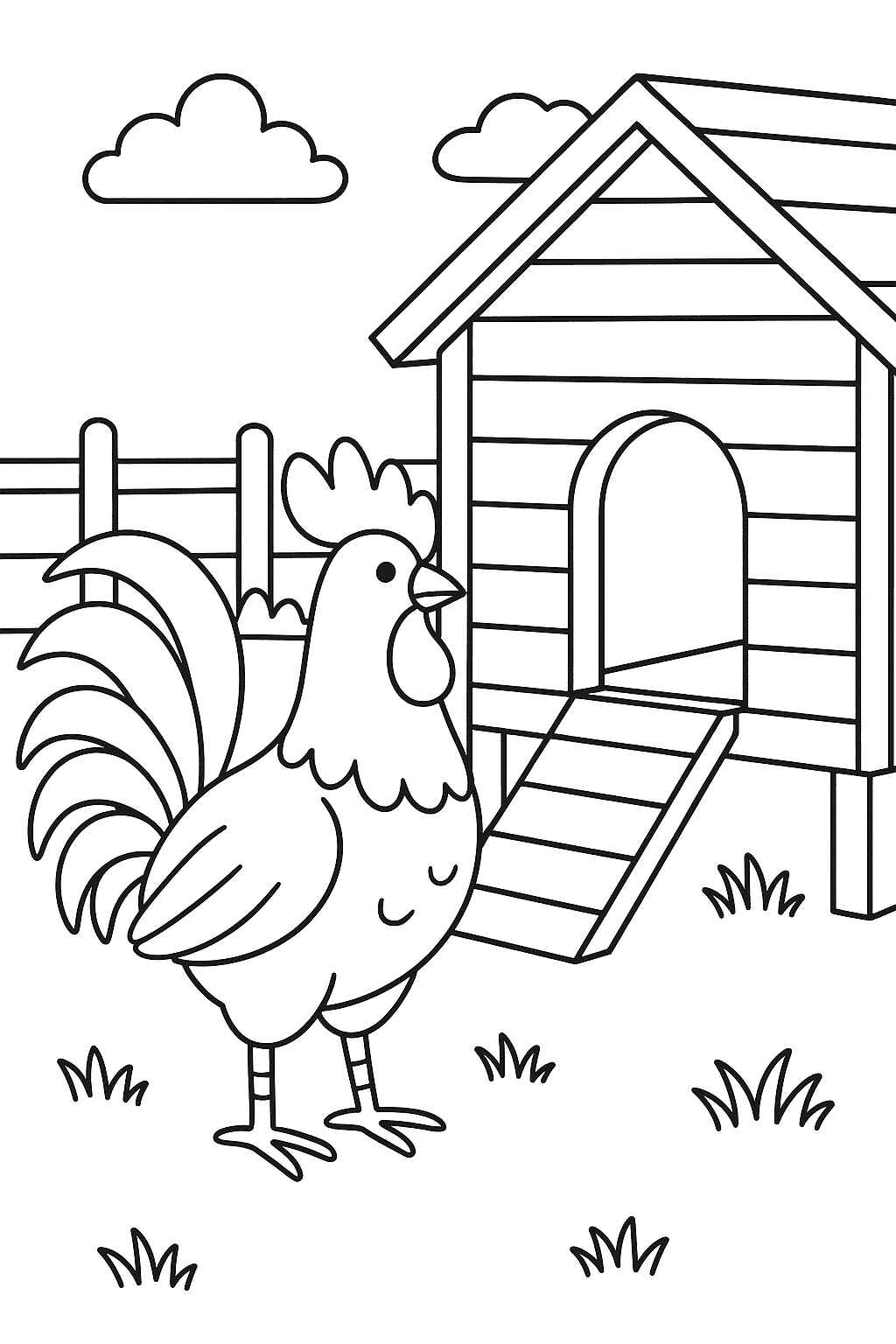 Desenho de Galo Desenho Colorir Imprimir 22