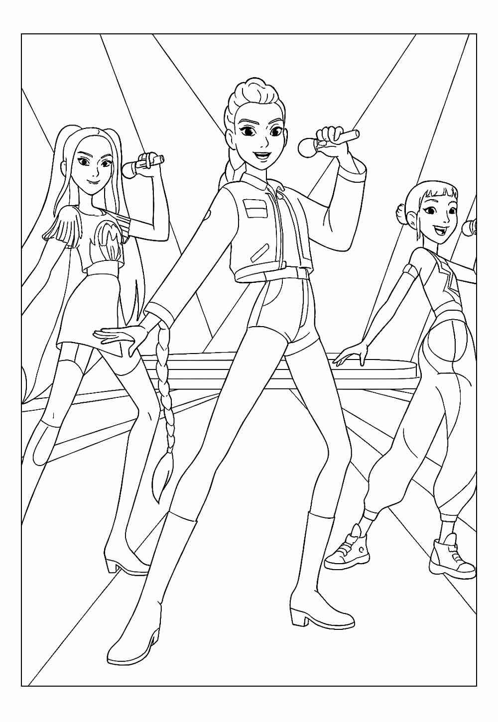 Desenho de Guerreiras Do Kpop Desenho Colorir Imprimir 04