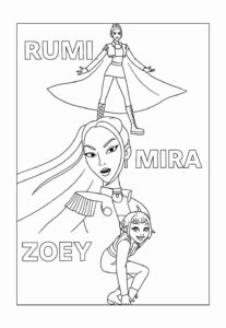 Desenho de Guerreiras Do Kpop Desenho Colorir Imprimir 05