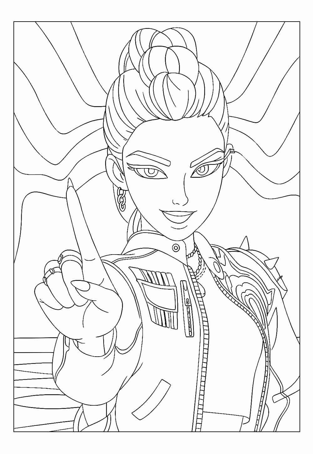 Desenho de Guerreiras Do Kpop Desenho Colorir Imprimir 10