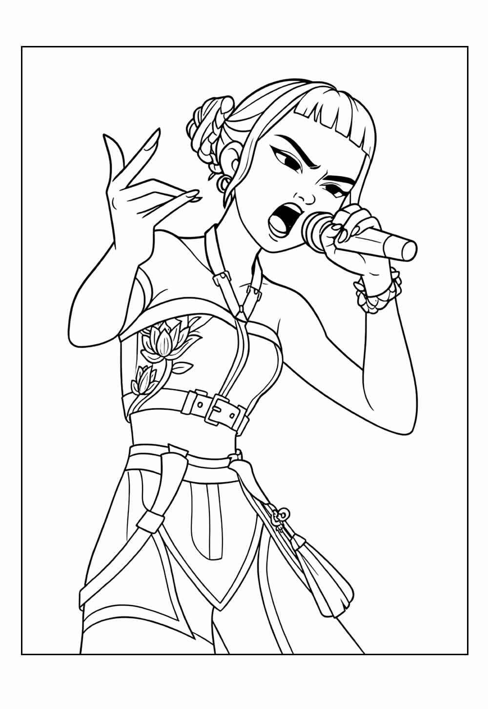 Desenho de Guerreiras Do Kpop Desenho Colorir Imprimir 11