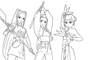 Desenho de Guerreiras Do Kpop Desenho Colorir Imprimir 22