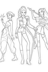 Desenho de Guerreiras Do Kpop Desenho Colorir Imprimir 27