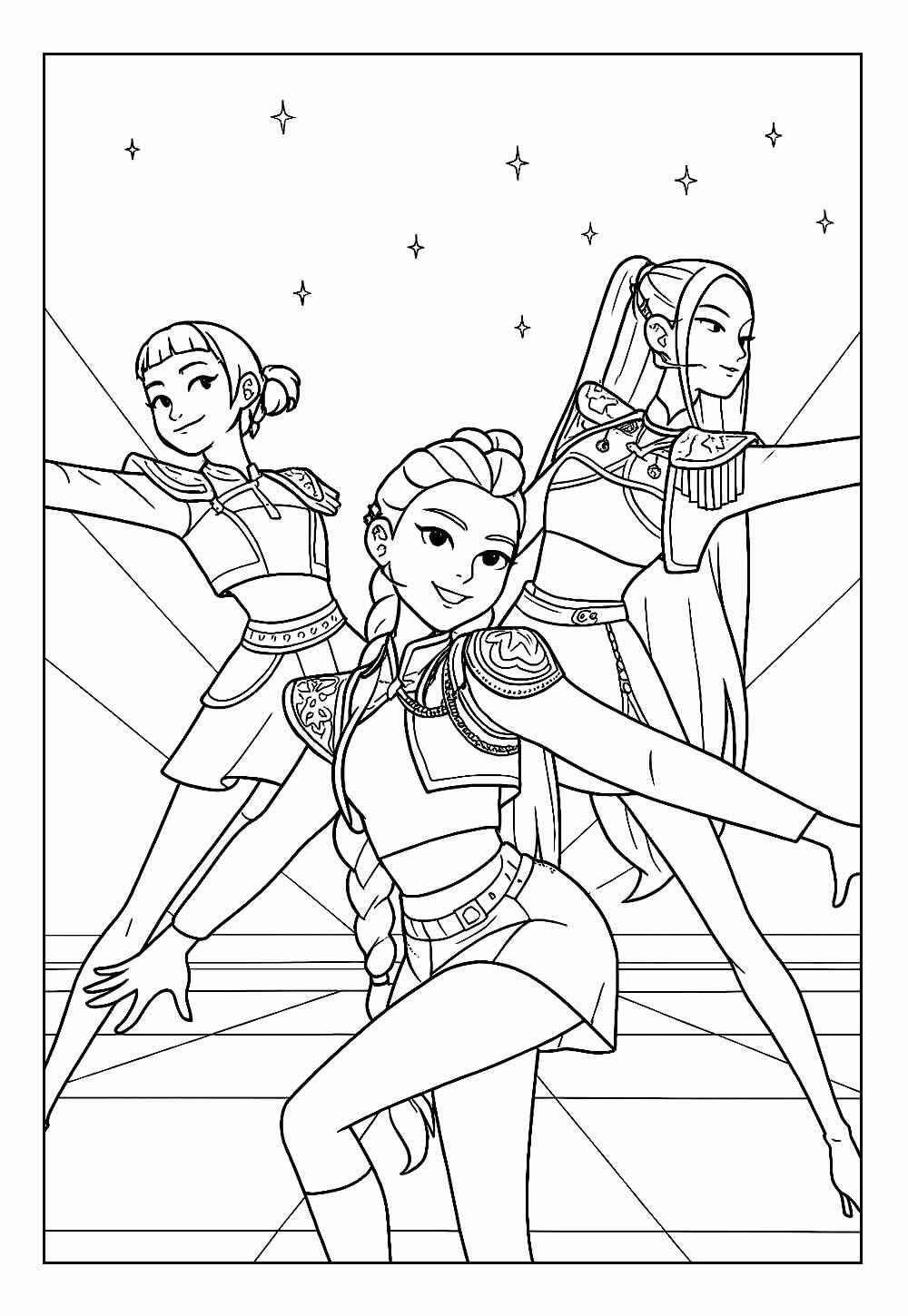 Desenho de Guerreiras Do Kpop Desenho Colorir Imprimir 32