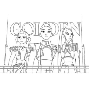 Desenho de Guerreiras Do Kpop Desenho Colorir Imprimir 36