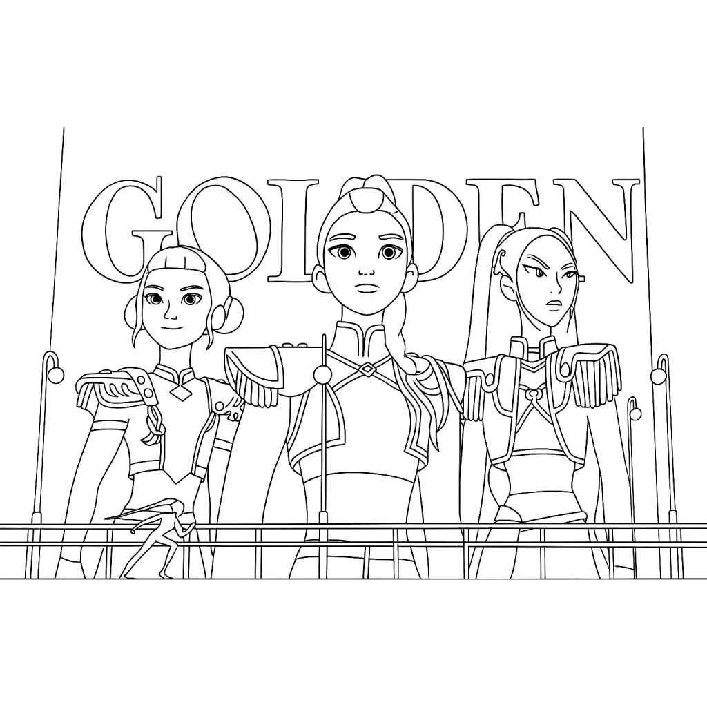 Desenho de Guerreiras Do Kpop Desenho Colorir Imprimir 36