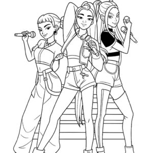 Desenho de Guerreiras Do Kpop Desenho Colorir Imprimir 39