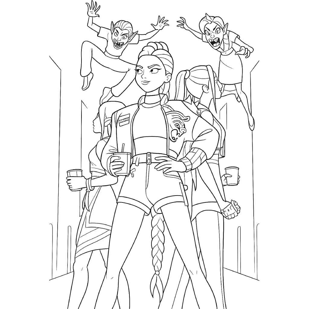 Desenho de Guerreiras Do Kpop Desenho Colorir Imprimir 45