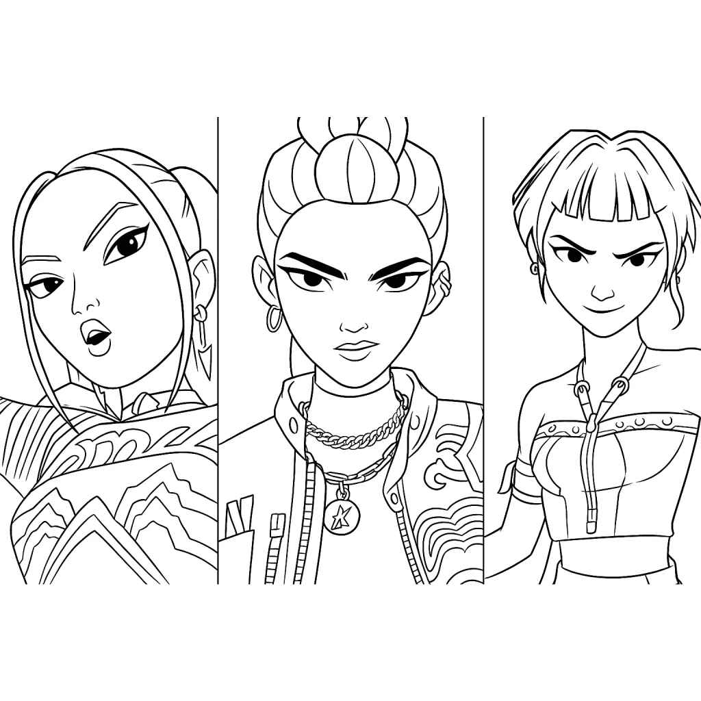 Desenho de Guerreiras Do Kpop Desenho Colorir Imprimir 46