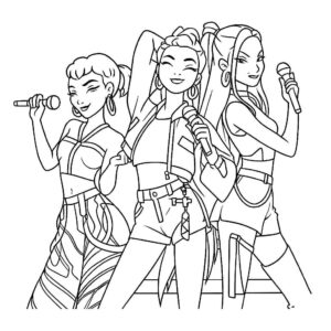 Desenho de Guerreiras Do Kpop Desenho Colorir Imprimir 48