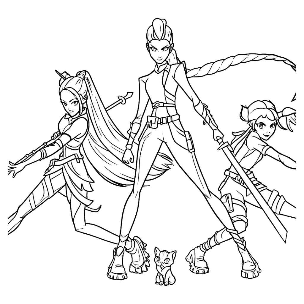 Desenho de Guerreiras Do Kpop Desenho Colorir Imprimir 50