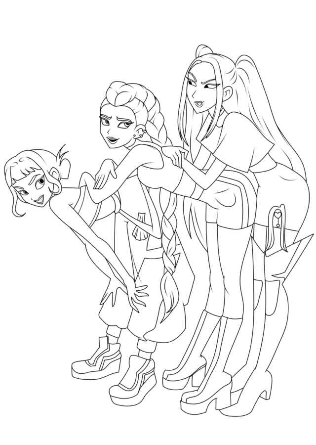 Desenho de Guerreiras Do Kpop Desenho Colorir Imprimir 54