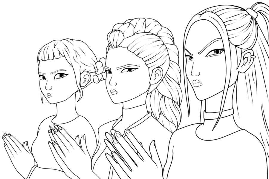 Desenho de Guerreiras Do Kpop Desenho Colorir Imprimir 62