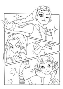 Desenho de Guerreiras Do Kpop Desenho Colorir Imprimir 63