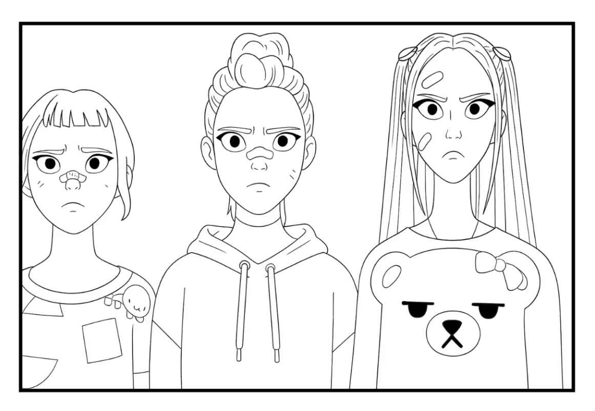 Desenho de Guerreiras Do Kpop Desenho Colorir Imprimir 77