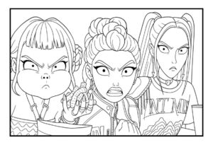 Desenho de Guerreiras Do Kpop Desenho Colorir Imprimir 88