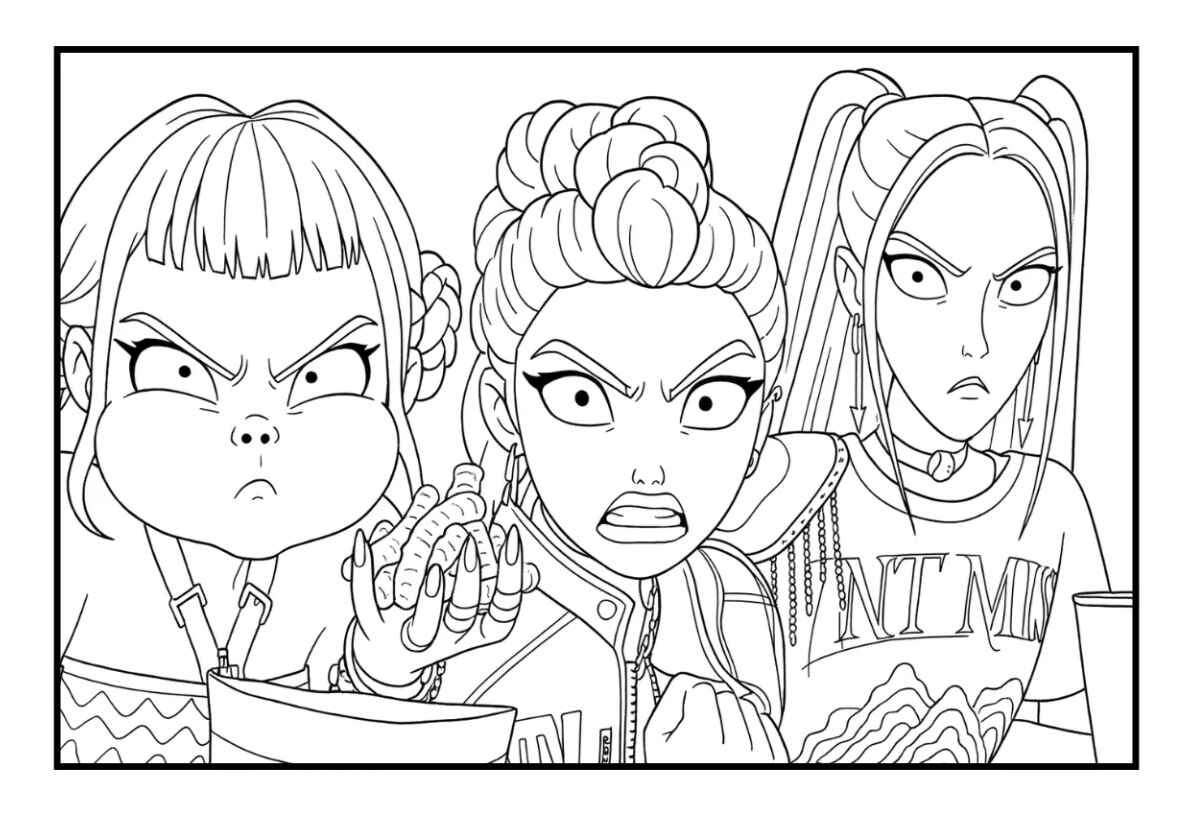 Desenho de Guerreiras Do Kpop Desenho Colorir Imprimir 88