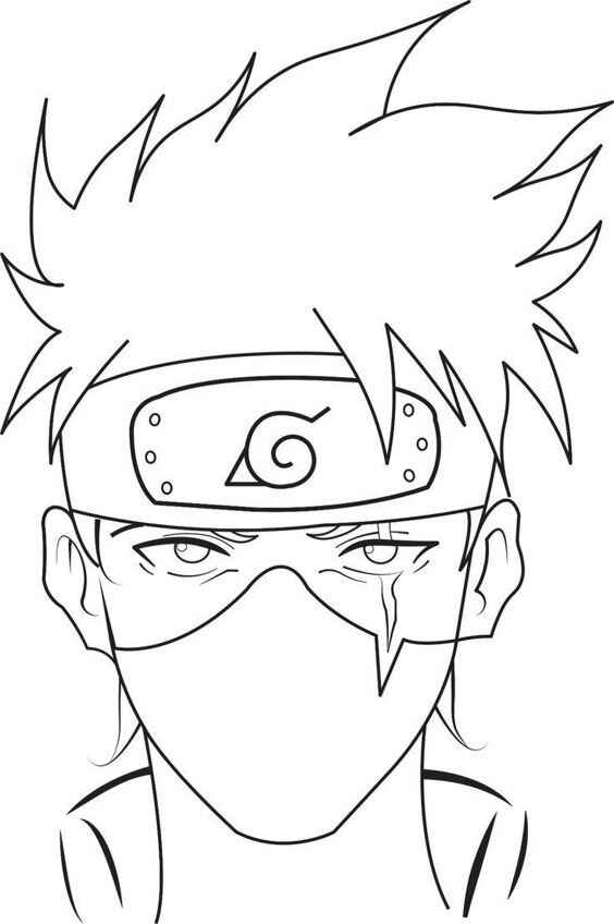 Desenho de Kakashi Desenho Colorir Imprimir 01
